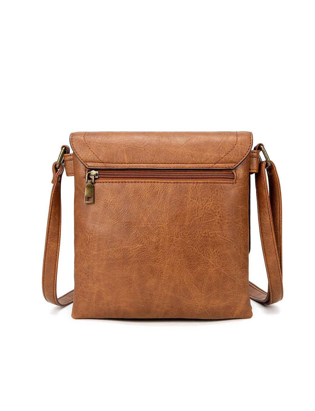 IMOGEN VEGAN FLAP OVER XBODY BAG TAN