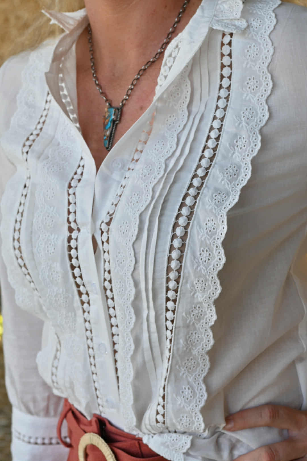 Bella Floral embroidered cotton blouse