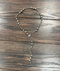 25" Handmade Silver Navajo Bead Lariat Necklace