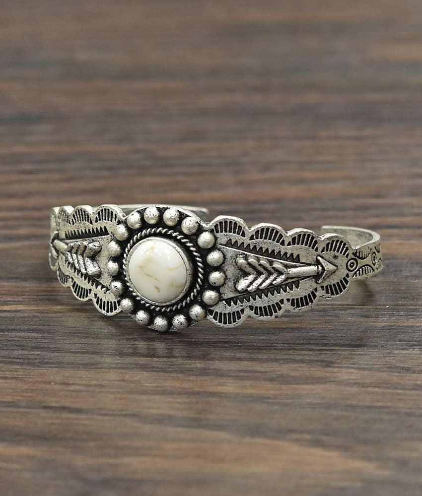 White Turquoise Cuff Bracelet