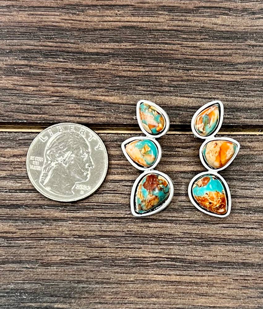 1.4" Navajo Gemstone Stud Earrings