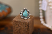 Kingman Turquoise & Antique Finish Sterling Silver (Sz 7.5)