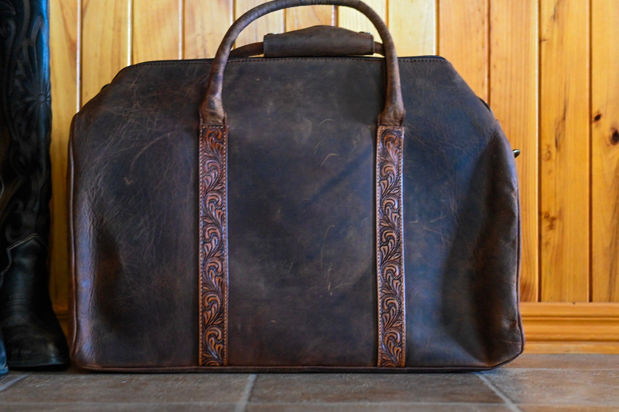 Leather Work Overnight Bag