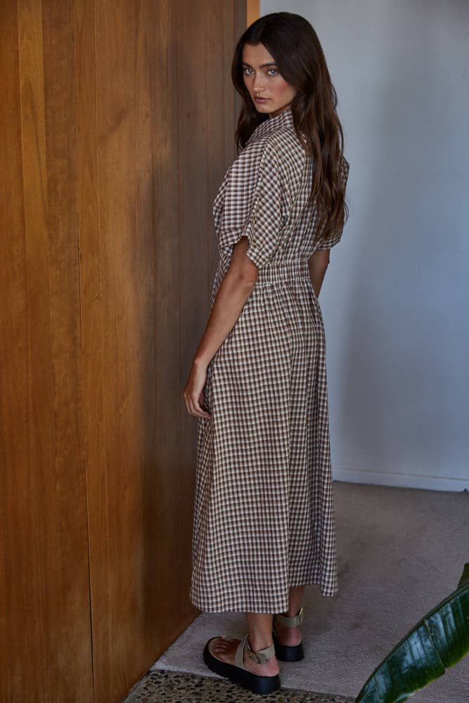 Gypsy Woven Cotton Gingham Maxi