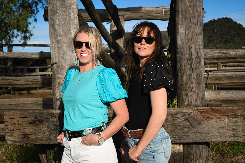 Bailey Pearl Puff Sleeve - Turquoise