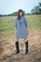 Bell Sleeve Gingham Black and White