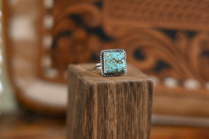 Square Cut Turquoise Ring