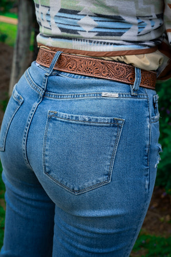 High Rise Cuff Jeans