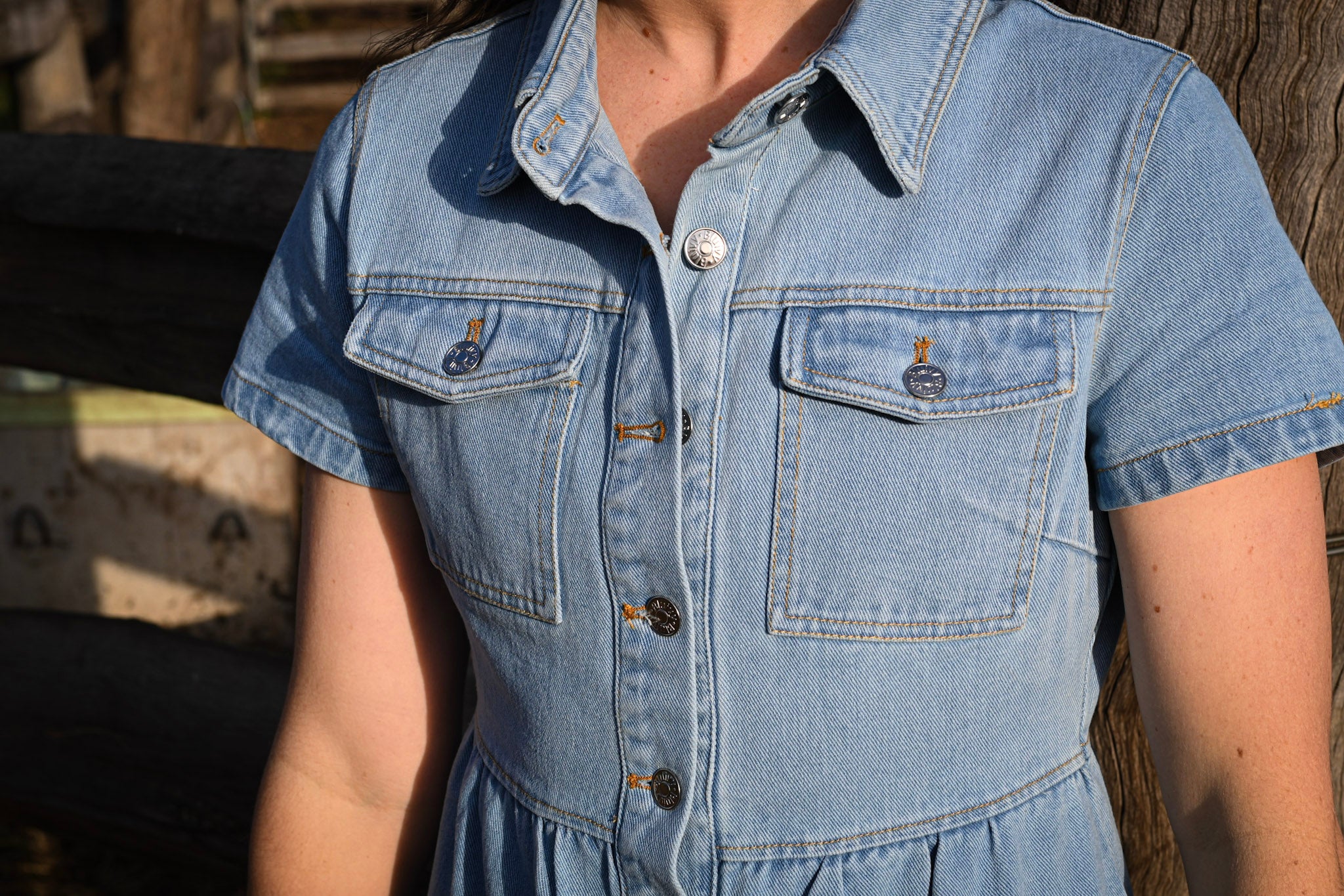 Bree Denim Button Front Dress