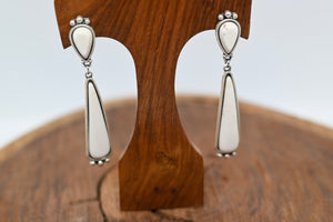 White Bone Dangle Earrings