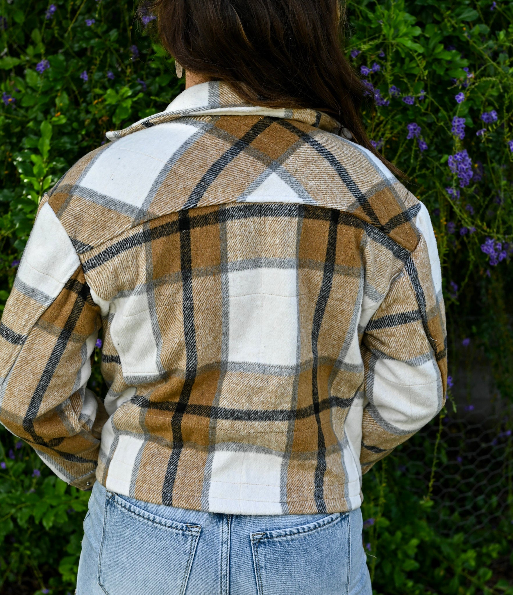 Quilted Plaid Oversized Jacket