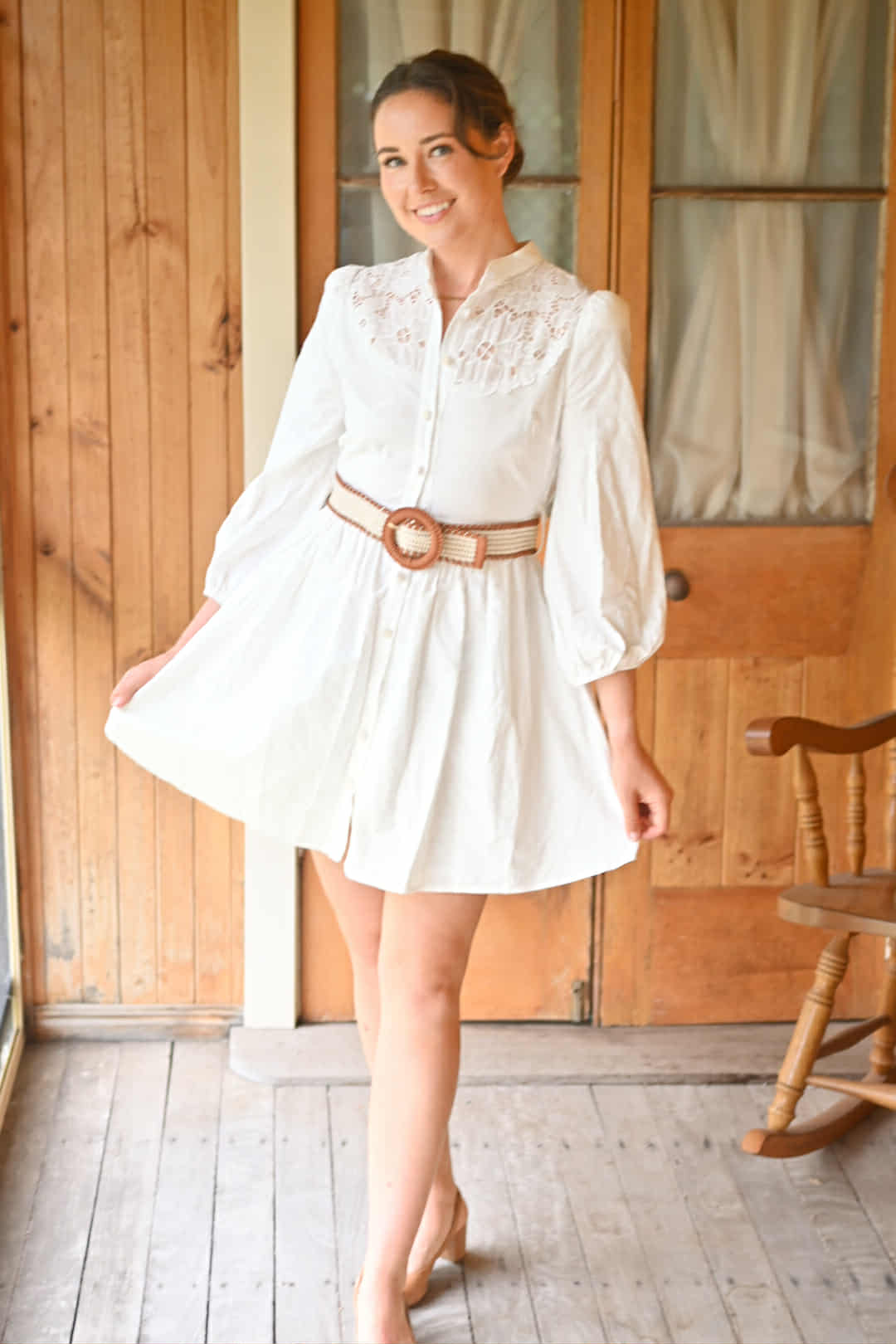 Evie Crochet Lace Detail Mini Dress