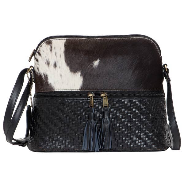 Front Zipper Cowhide Sling Bag - Finland
