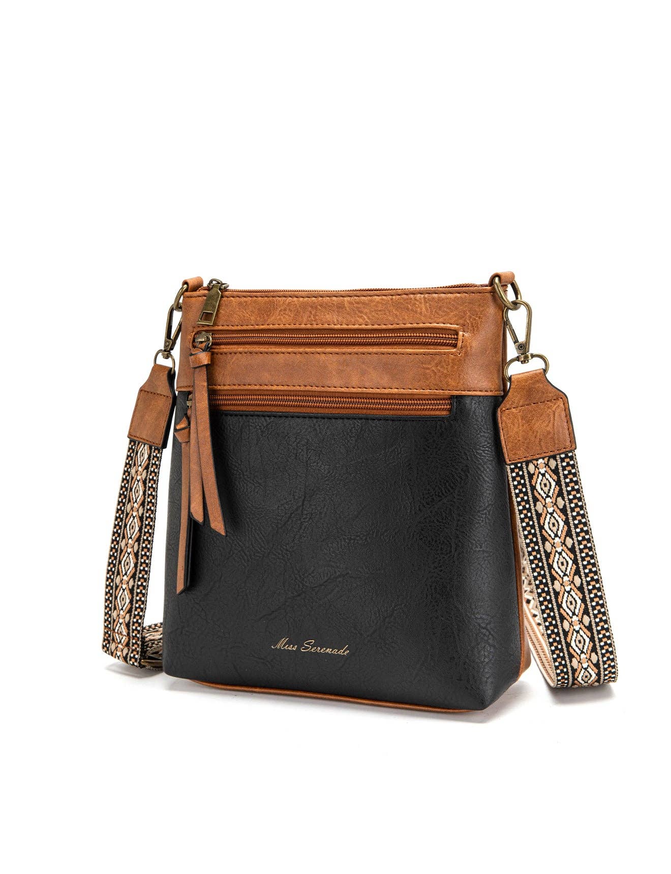 ANDI VEGAN XBODY BAG BLK/TAN