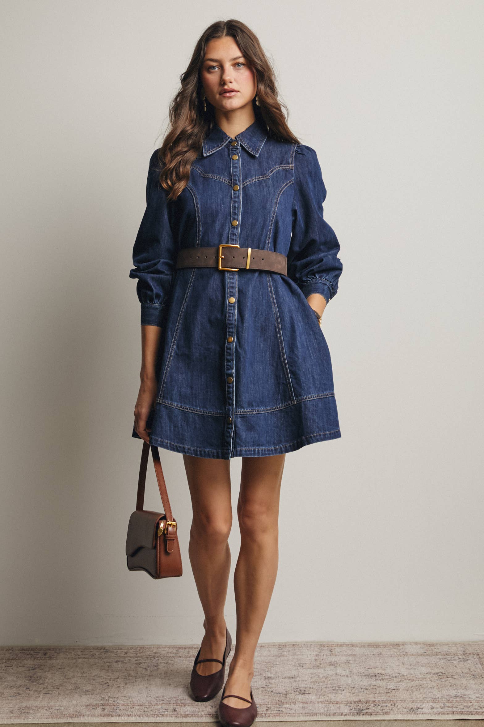 Faith Western Seam Denim Dress