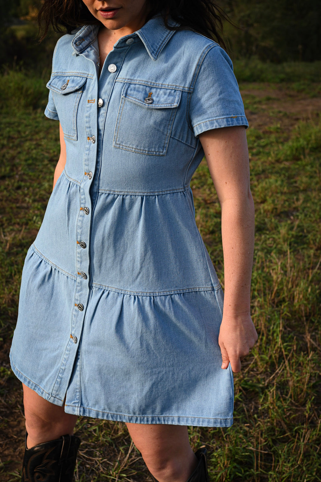 Bree Denim Button Front Dress