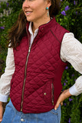Suede Piping Quilted Padding Vest