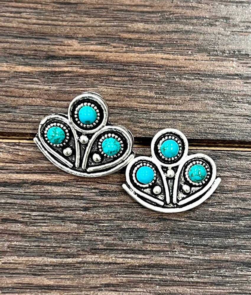 0.8" Turquoise Stud Earrings
