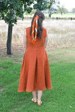 Rust Linen Button Up Dress