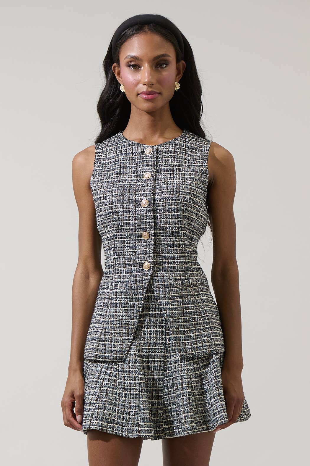 Gisella Tweed Jeanie Denim Vest