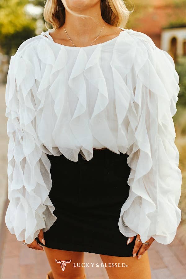 Ivory Ruffle Top