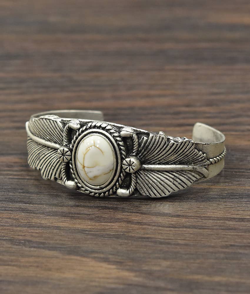 White Turquoise Cuff Bracelet