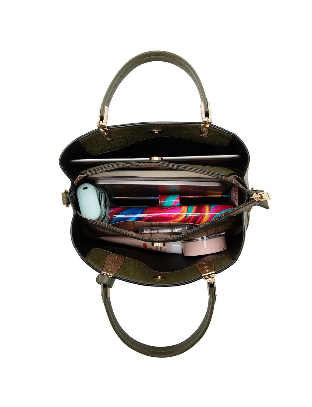 ASHER VEGAN TRIPLE COMPARTMENT BAG - Olive