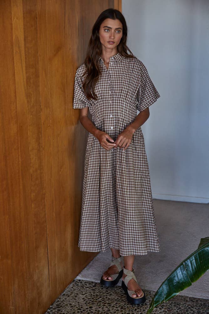 Gypsy Woven Cotton Gingham Maxi