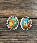 Western 20mm Oval Gemstone Stud Earrings