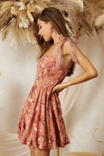 RILEY BACK SMOCKING SHOULDER TIE MINI DRESS