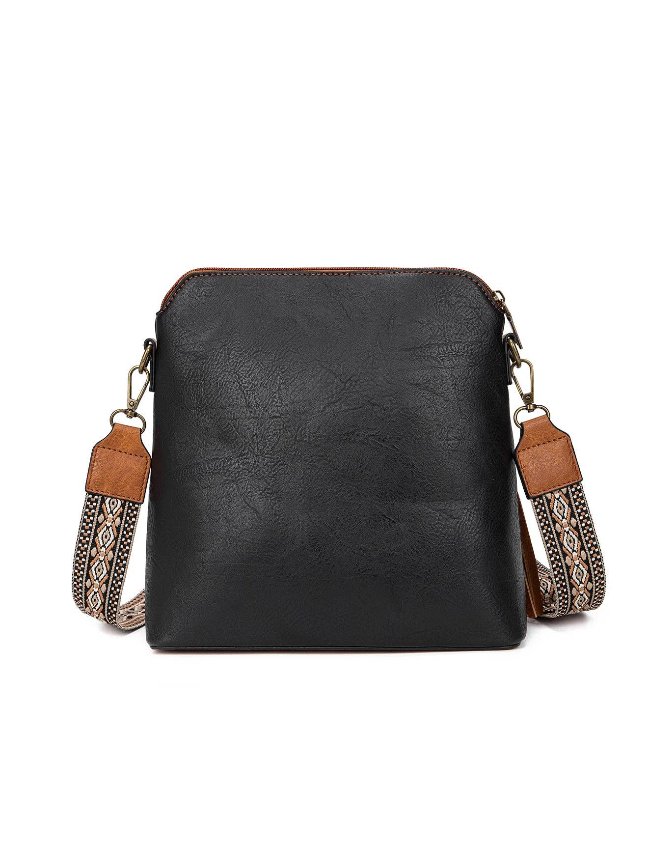 ALEX VEGAN XBODY BAG BLK/TAN