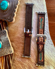 Tooled Feather Watch Band