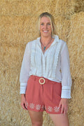 Bella Floral embroidered cotton blouse