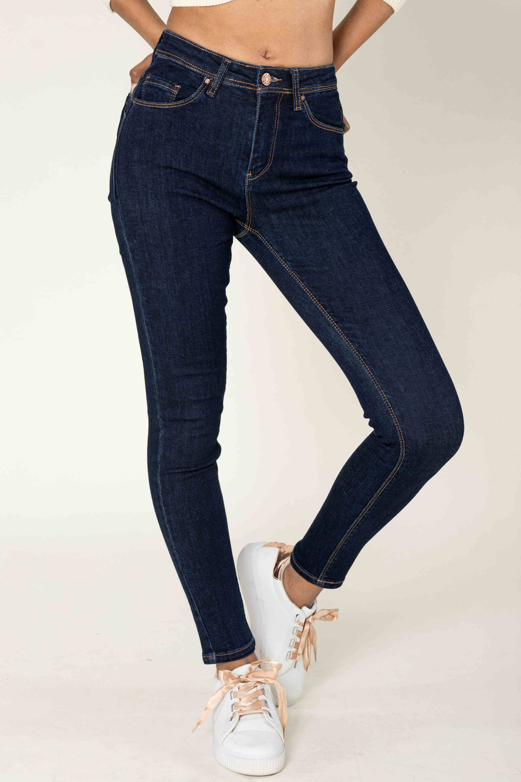 Jamie High-waisted stretch slim push up jeans