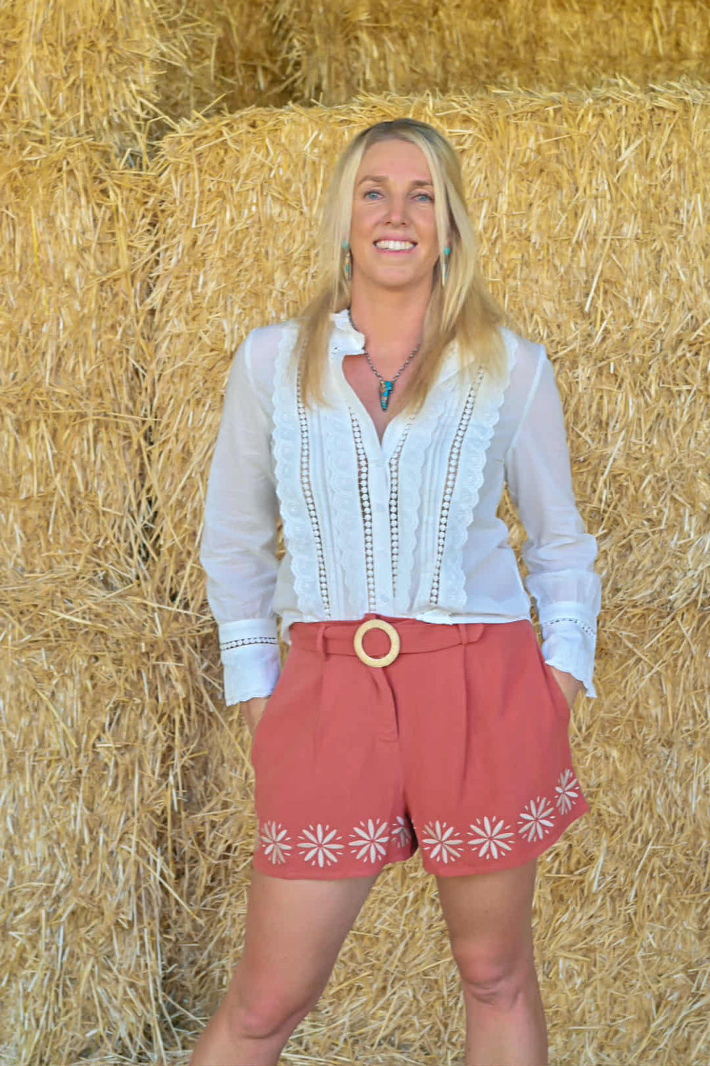 Bella Floral embroidered cotton blouse