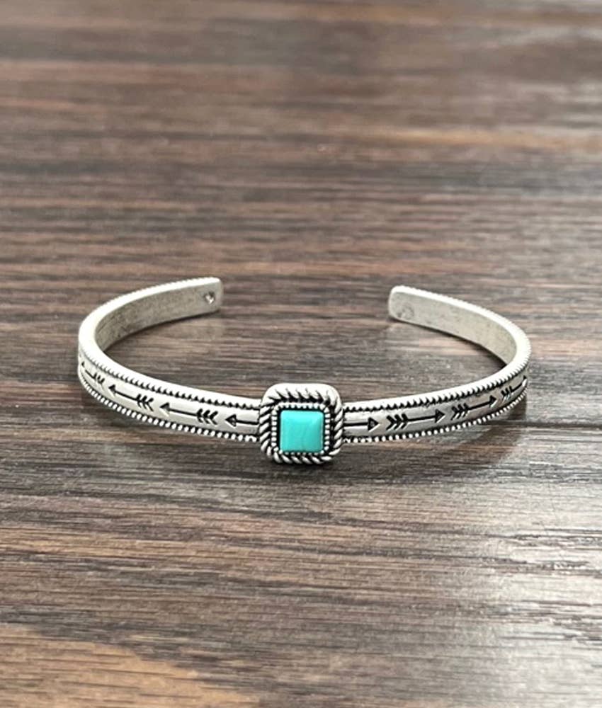 Small Square Turquoise Cuff Bracelet