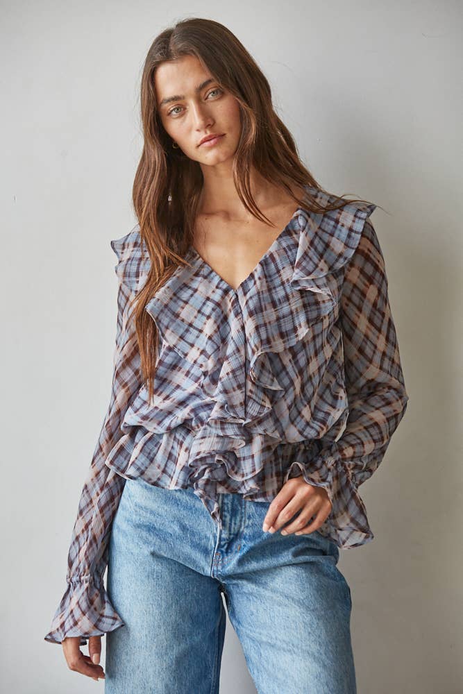 Myra Ruffle Peplum Top
