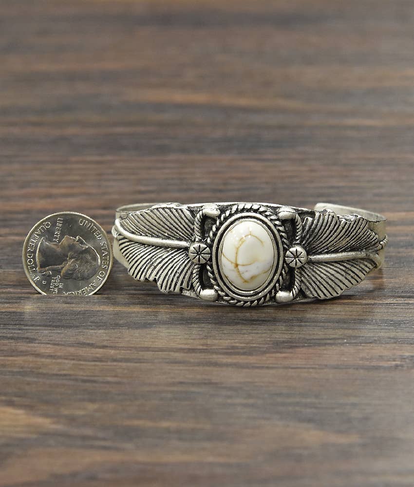 White Turquoise Cuff Bracelet