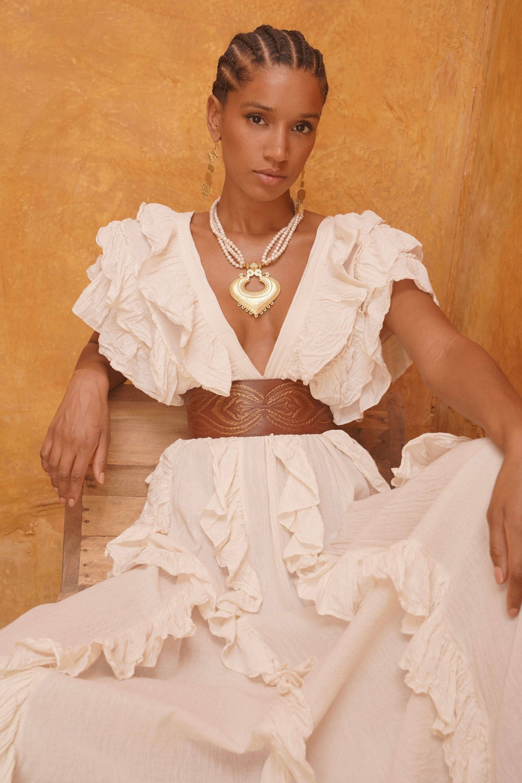 Marrakesh Shimmer Belt Tobacco/Gold