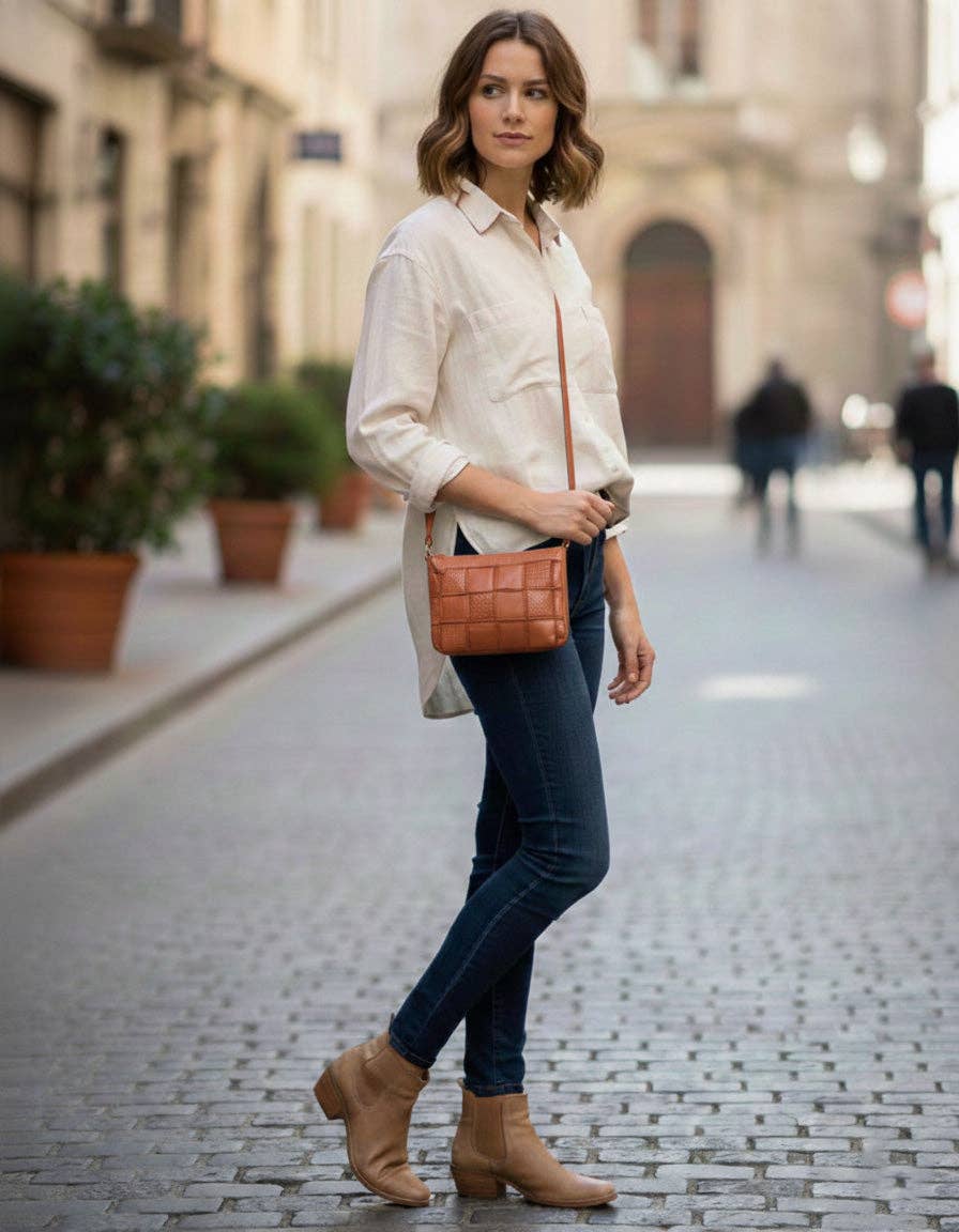 TAMWORTH PATCHWORK DETAIL LEATHER XBODY BAG