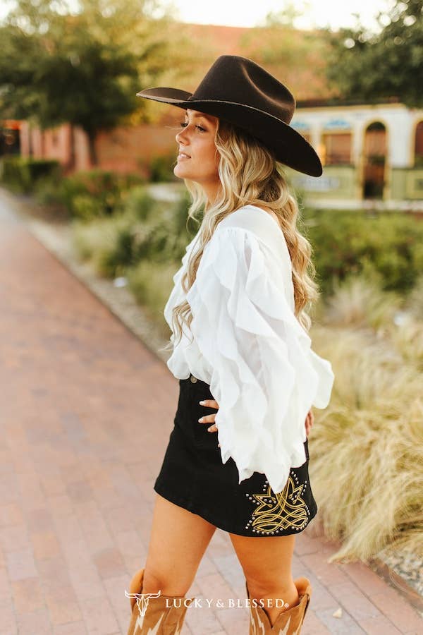 Ivory Ruffle Top