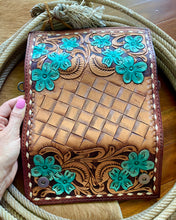 Floral Tooled Leather Cross Body / Wallet / Clutch