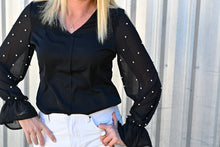 Elena Pearl V Neck Blouse