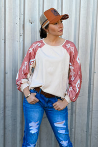 April Long Sleeve Aztec Top