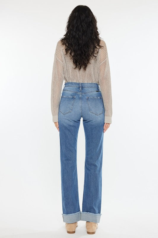 High Rise Cuff Jeans
