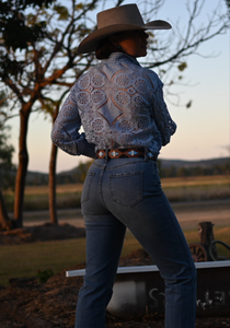 High Rise Cuff Jeans