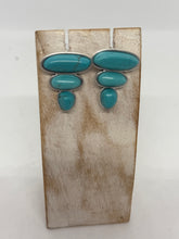 3 Stack Turquoise Stud Earrings