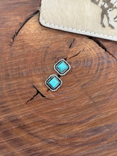 Square Turquoise Stud Earrings