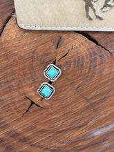 Square Turquoise Stud Earrings