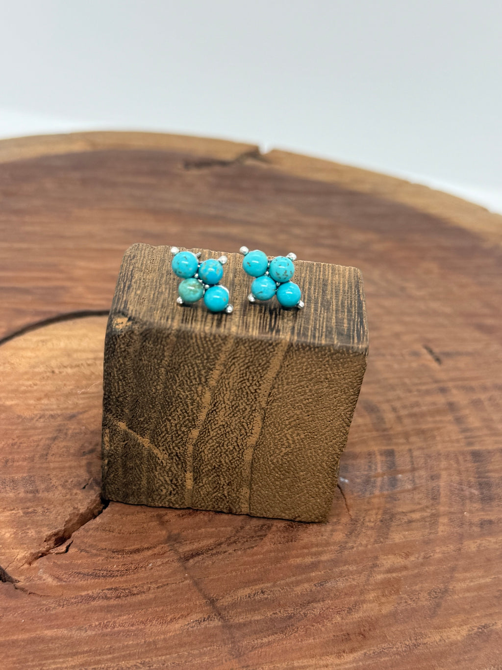 Blue Turquoise Stud Earrings